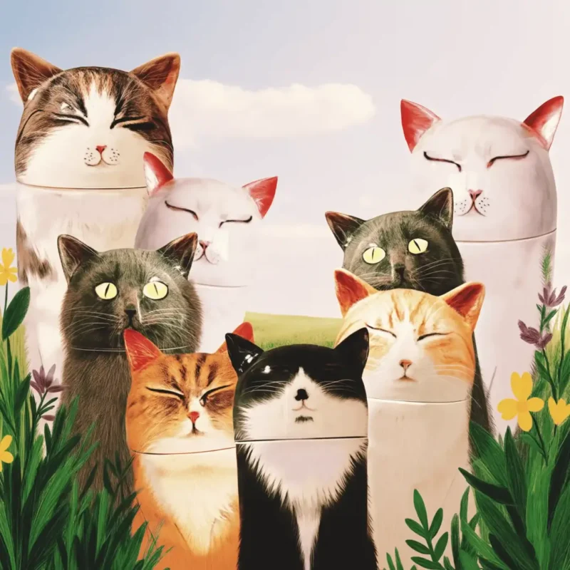 Small size，cat within 15kg，Custom Painted Ceramic Cat. Suitable for medium & small sized cats. Siamese、Oriental Shorthair、Devon Rex、Japanese Bobtail、Bombay、British Shorthair、American Shorthair、Russian Blue、Bombay、Siamese - Image 2