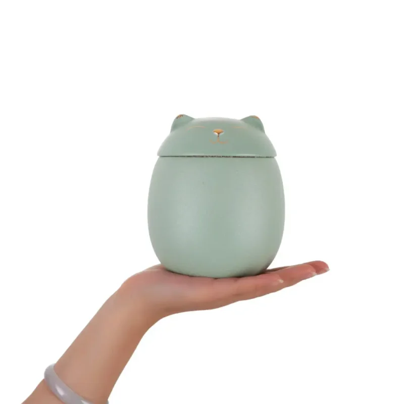 40+17% OFF NOW: Simple cat lid Ceramic Urn for Pets,2 Sizes,5 Colors - Image 7