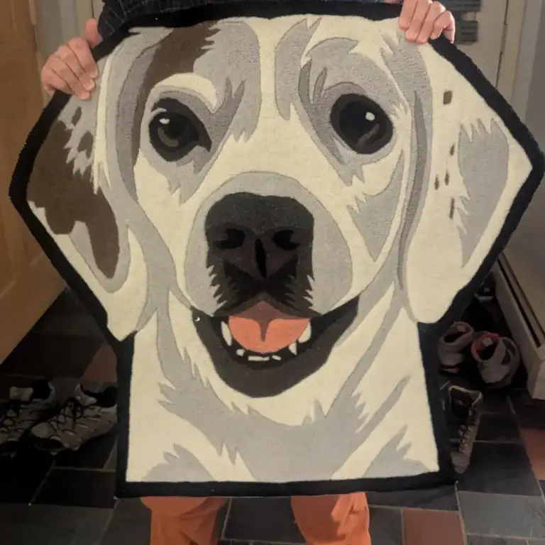 Custom Pet Portrait Rug,Pet Portrait tapestry photo review