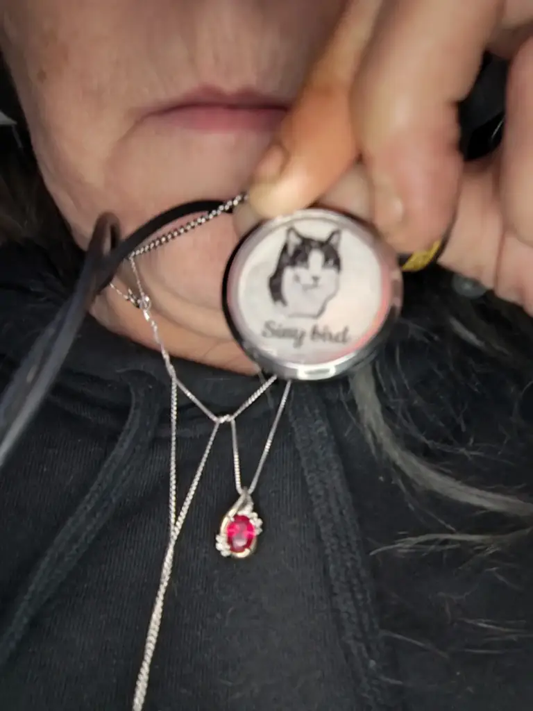 Personalized Pet Fur Keepsake Necklace with Portrait Memorial Jewelry Pet Loss Gift for Her photo review