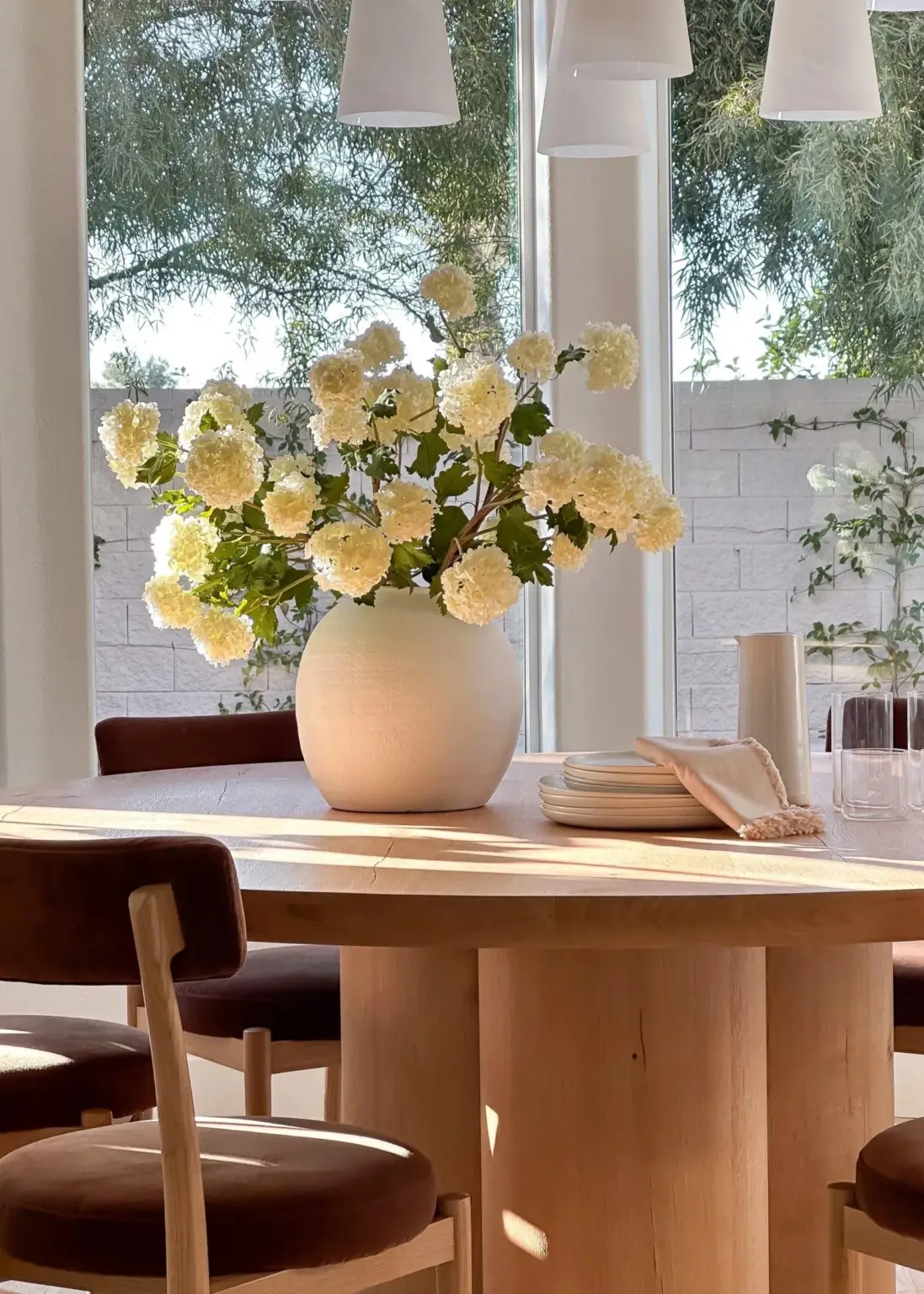Faux Snowball Hydrangea | White Hydrangea | Green Hydrangea | A bunch of 6 Stems