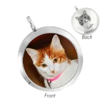 StyleB Glass&metal-Printed1 pet hair memorial jewelry,pet hair jewelry,custom pet jewelry necklace.
