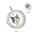 StyleC Round Plate Printed1 pet hair memorial jewelry,pet hair jewelry,custom pet jewelry necklace.StyleC Round Plate Printed1