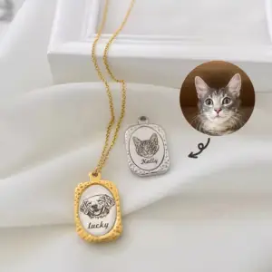 NEW: Ersonalized Carved Pet Portrait Pendant Necklace | Customized Jewelry | Personalized Gifts