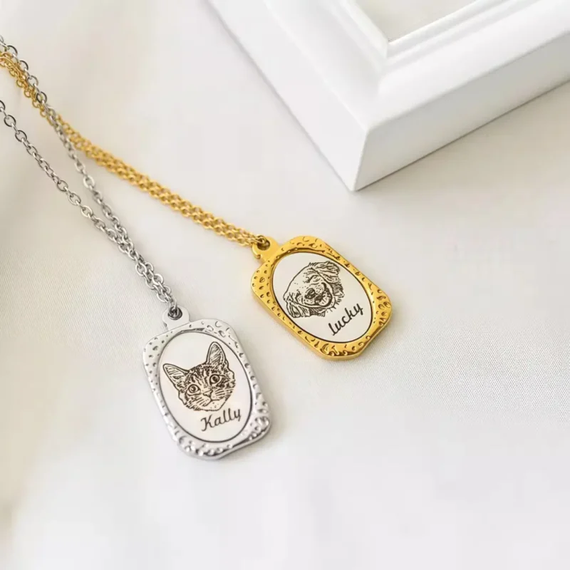 NEW: Ersonalized Carved Pet Portrait Pendant Necklace | Customized Jewelry | Personalized Gifts - Image 3
