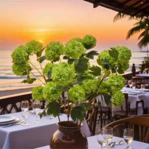 faux hydrangea arrangement​,faux hydrangea​,faux hydrangea flowers​, Faux Snowball Hydrangea in Green