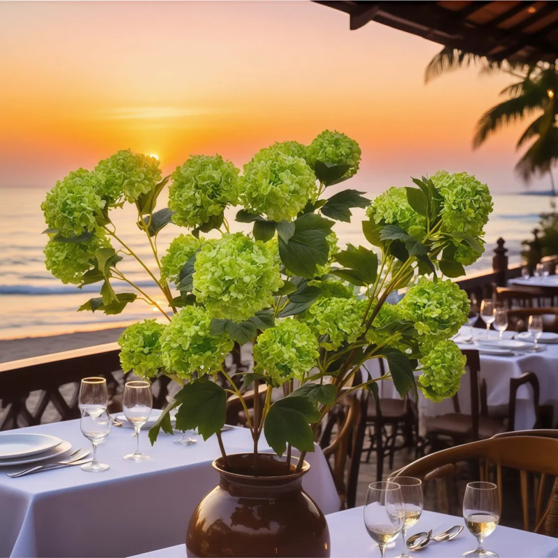 faux hydrangea arrangement​,faux hydrangea​,faux hydrangea flowers​, Faux Snowball Hydrangea in Green