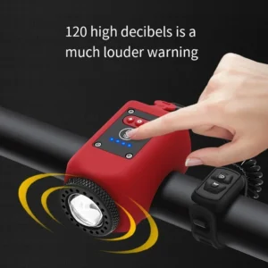 2-in-1 Bicycle Light and Horn – 110dB horn, COB LED light, IPX5 waterproof, rechargeable. Tool-free install for all bikes.