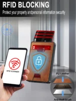 Business Card Holders Men 5 Ultra-slim Business Card Holders Men with RFID blocking. Quick card access, multi-functional storage, sleek design. Perfect for daily use and gifting.