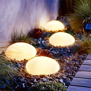 Garden Decor Solar Lights​,Pebble Lights​,Solar Garden Lights Outdoor Pebble Shape