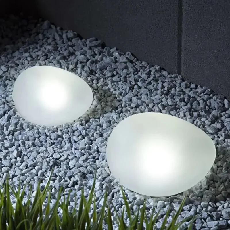 Garden Decor Solar Lights​,Pebble Lights​,Solar Garden Lights Outdoor Pebble Shape