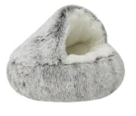 Gradation gray Pet Cave Beds for Dogs & Cats – hooded, cozy, 7 sizes (8-80 lbs). Self-warming, waterproof, non-slip – reduces anxiety, ensures restful sleep.