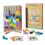 Montessori Wooden Toys​,Montessori Wooden Tetris - Educational Fun Toy