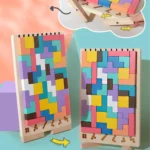 Montessori Wooden Toys​,Montessori Wooden Tetris - Educational Fun Toy