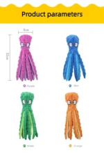 3-pack Octopus Dog Toys – plush, 12.6 inches, with squeakers. 4 colors (blue, green, orange, purple). Great for dogs/cats, reduces boredom, gentle on gums.