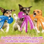 3-pack Octopus Dog Toys – plush, 12.6 inches, with squeakers. 4 colors (blue, green, orange, purple). Great for dogs/cats, reduces boredom, gentle on gums.
