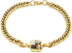 Personalized Heat-Activated Photo Bracelet—Adjustable 20cm, Titanium Steel. Reveal Photos with Heat. Perfect Memorial/Gift for Couples, Family, Friends!