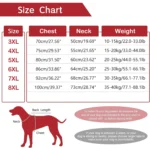 SIZE Extra Large Dog Coats for Winter Extra large dog winter coat with waterproof shell, fleece collar, and reflective trims. 6 sizes (3XL-8XL) fit medium to large dogs – warm, easy to use, ideal for cold weather.