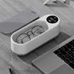 Ultrasonic Glasses Cleaner Ultrasonic Glasses Cleaner – 450ml portable machine. Cleans glasses, jewelry, makeup brushes with tap water. Easy, durable, space-saving.