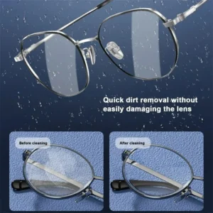 Ultrasonic Glasses Cleaner – 450ml portable machine. Cleans glasses, jewelry, makeup brushes with tap water. Easy, durable, space-saving.