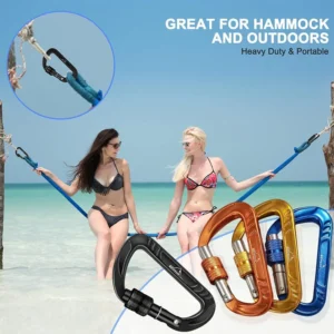 craflzy Carabiner Keyring​, 2kN Heavy-duty Locking Carabiner keyring (2697 lbs capacity) 2