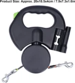 craflzy Dual Dog Leash 5 Dual Retractable Reflective Dog Leash With LED Light